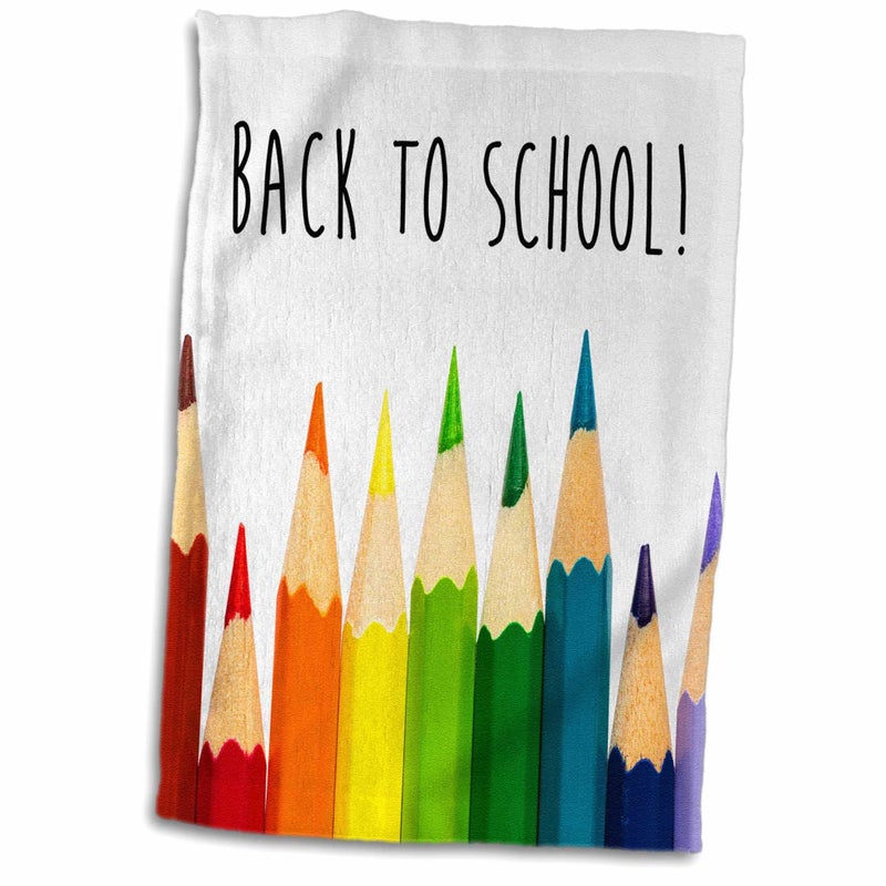 3DROSE 3D Rose Back to School Color Pencils Hand Towel  15"" x 22""  Multicolor - Image 3